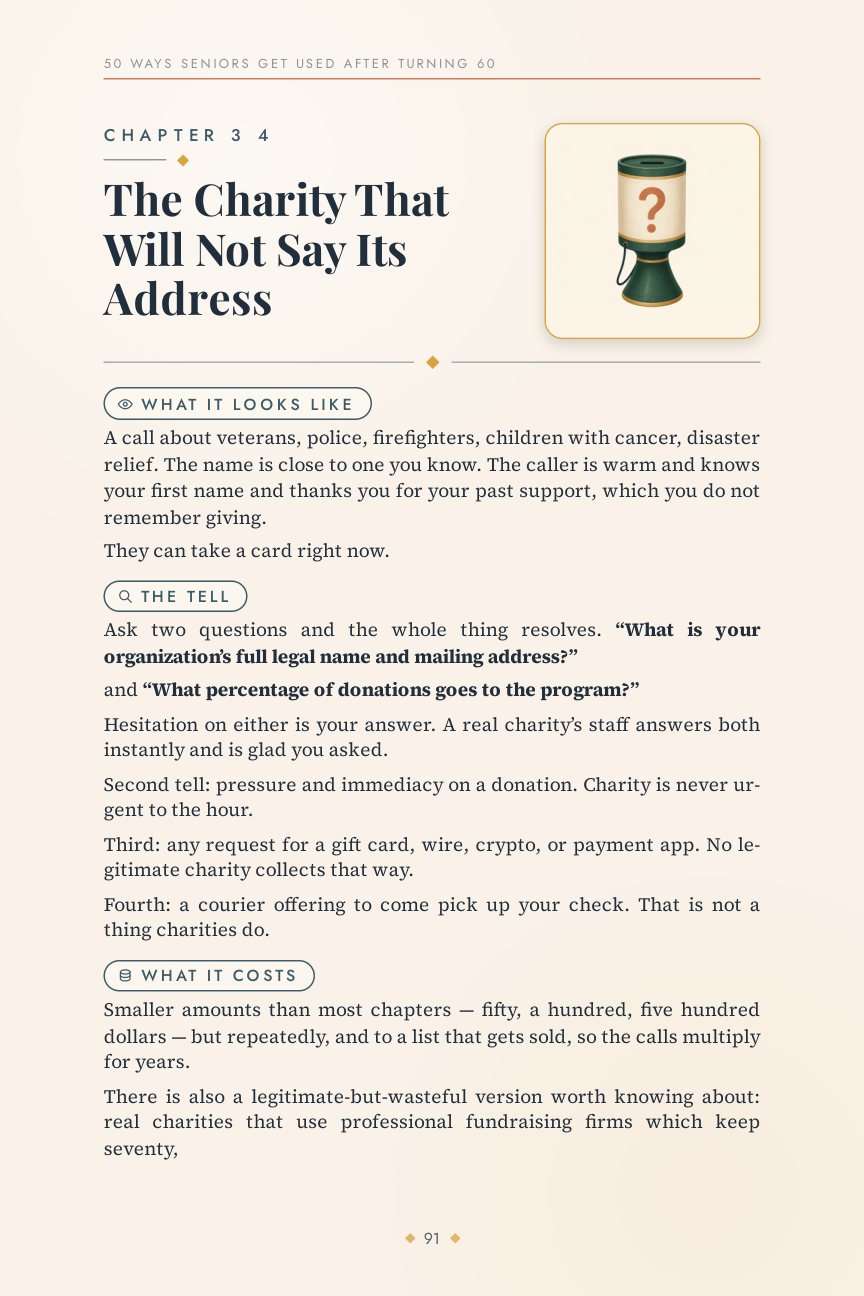 Chapter 34 — The Charity That Will Not Say Its Address